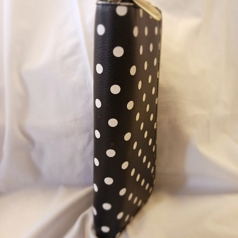 Karl Lagerfeld Black and White Polka Dot Wallet